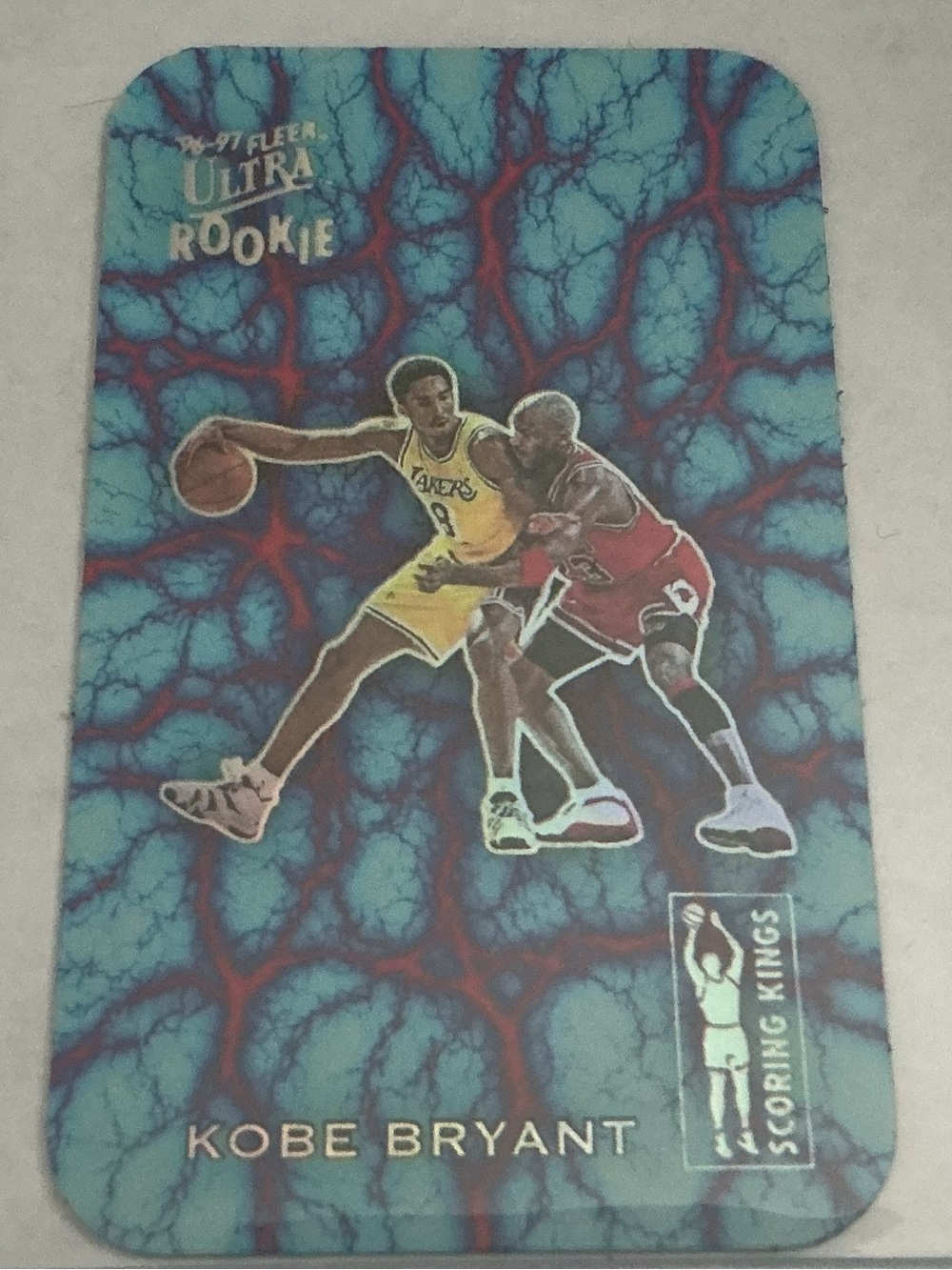 1996 FLEER ULTRA SCORING KINGS KOBE  MICHAEL JORDAN Blue REFRACTOR Rookie CARD